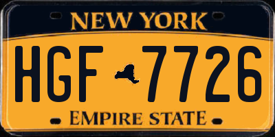 NY license plate HGF7726
