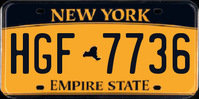 NY license plate HGF7736