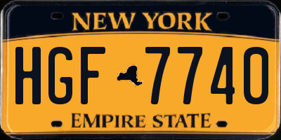 NY license plate HGF7740