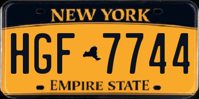 NY license plate HGF7744