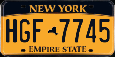 NY license plate HGF7745