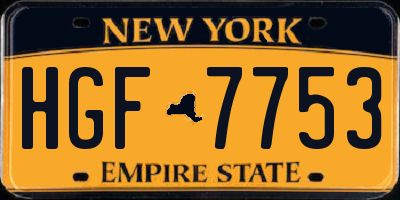 NY license plate HGF7753