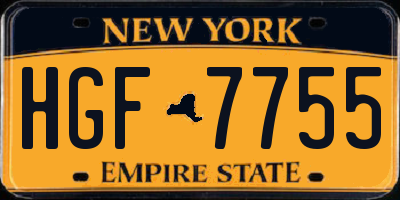NY license plate HGF7755