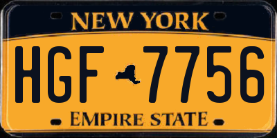 NY license plate HGF7756