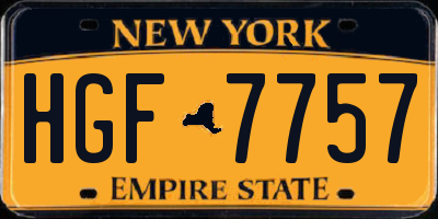 NY license plate HGF7757