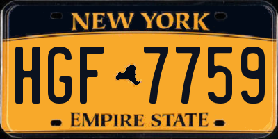 NY license plate HGF7759