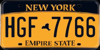 NY license plate HGF7766