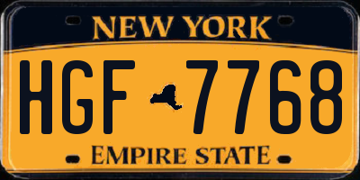 NY license plate HGF7768