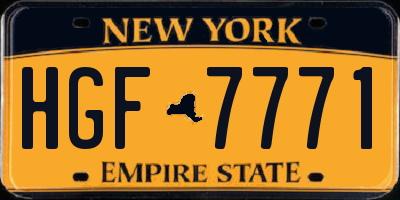 NY license plate HGF7771