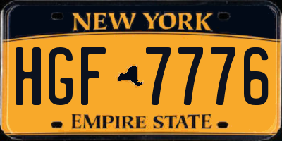 NY license plate HGF7776