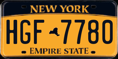 NY license plate HGF7780