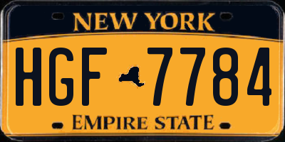 NY license plate HGF7784