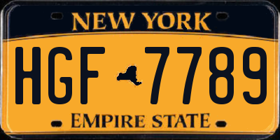 NY license plate HGF7789