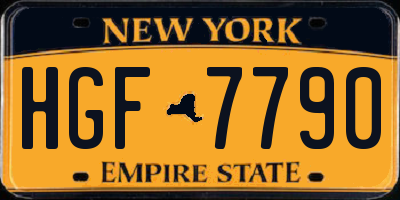 NY license plate HGF7790