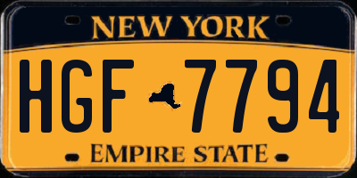 NY license plate HGF7794