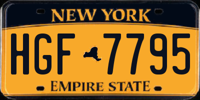 NY license plate HGF7795