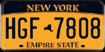NY license plate HGF7808
