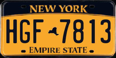 NY license plate HGF7813
