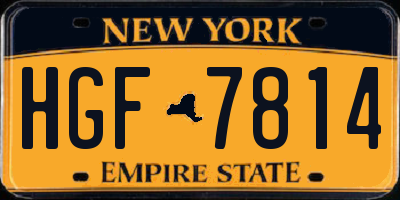 NY license plate HGF7814