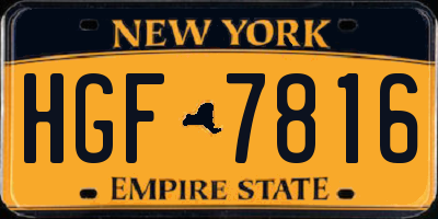 NY license plate HGF7816