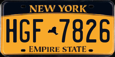 NY license plate HGF7826