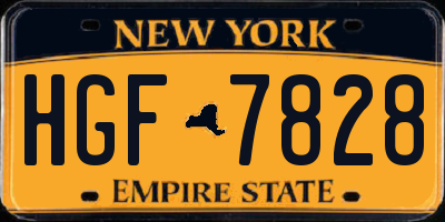 NY license plate HGF7828
