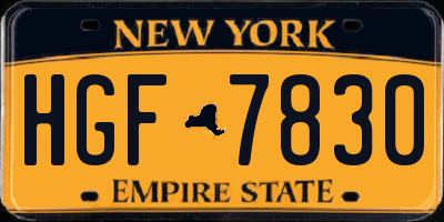 NY license plate HGF7830