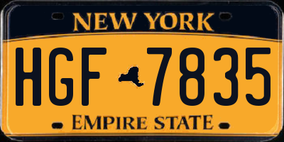 NY license plate HGF7835