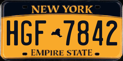 NY license plate HGF7842