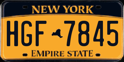 NY license plate HGF7845