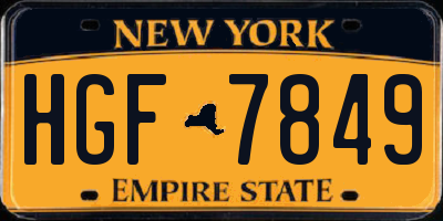 NY license plate HGF7849