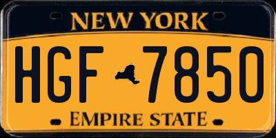 NY license plate HGF7850