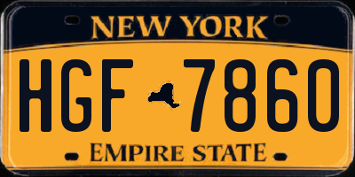 NY license plate HGF7860