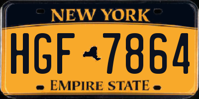 NY license plate HGF7864