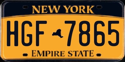 NY license plate HGF7865