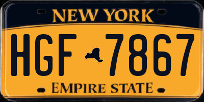 NY license plate HGF7867