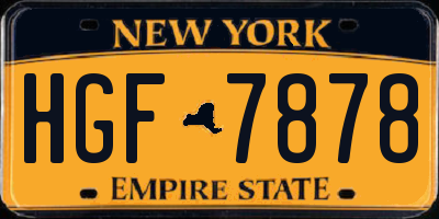 NY license plate HGF7878