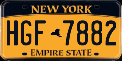 NY license plate HGF7882