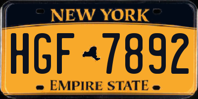 NY license plate HGF7892