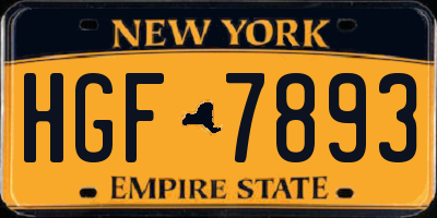 NY license plate HGF7893