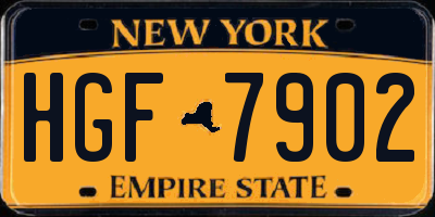 NY license plate HGF7902