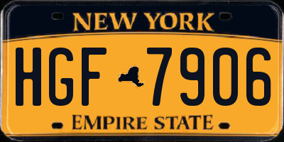 NY license plate HGF7906
