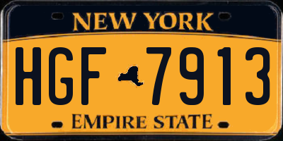 NY license plate HGF7913