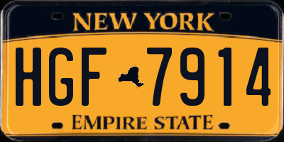 NY license plate HGF7914