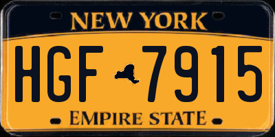 NY license plate HGF7915