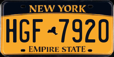 NY license plate HGF7920