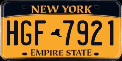 NY license plate HGF7921
