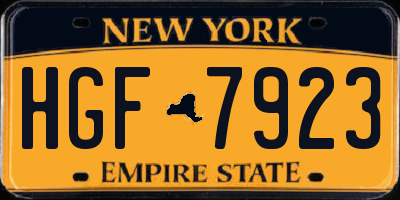 NY license plate HGF7923