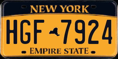 NY license plate HGF7924