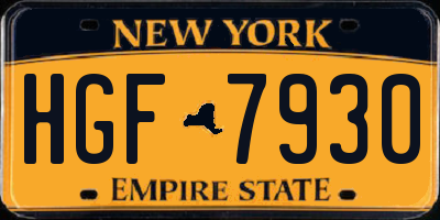NY license plate HGF7930
